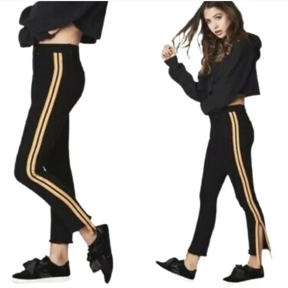 Carmar Black Mia Race Stripe Side Zip Slim Fit Ankle Jeans